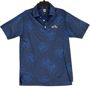 FootJoy Stono Ferry Clubhouse Performance Golf Polo Shirt‎ Men S Blue Microfiber